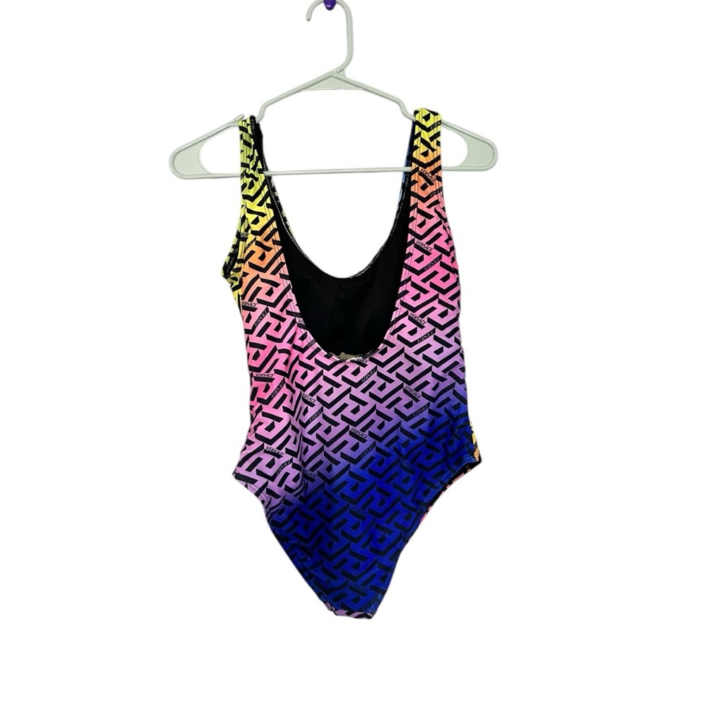 Versace Multicolor Geometric Pattern Swimsuit Sz L - image 2